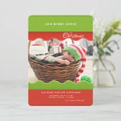 Kerstkaart met foto en gegolfde randen (Staand voorkant)