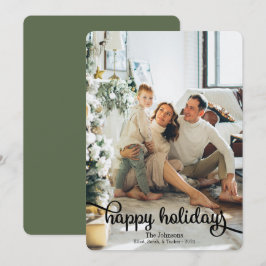 Kerstkaart met foto en gelukwensen voor de feestda