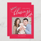 Kerstkaart met foto en gezegende tak (Voorkant / Achterkant)