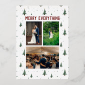 Kerstkaart met foto en Merry Everything Folie Feestdagenkaart (Voorkant)