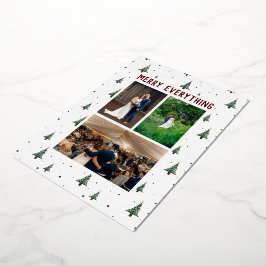 Kerstkaart met foto en Merry Everything Folie Feestdagenkaart (Gedraaid)