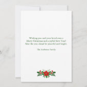 Kerstkaart met foto en Poinsettia (Achterkant)