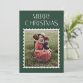 Kerstkaart met foto en postzegel - Bos (Staand voorkant)