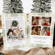 Kerstkaart met foto en ruitjes kerstkaart