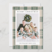Kerstkaart met foto en ruitpatroon (Voorkant)