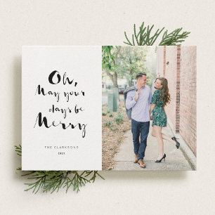 Kerstkaart met foto en tekst in inktpen