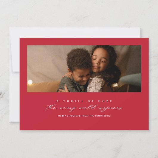 Kerstkaart met foto en 'Vreugde van hoop'-tekst (Voorkant)