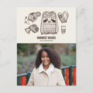 Kerstkaart met foto en warme wensen voor de feestd feestdagenkaart