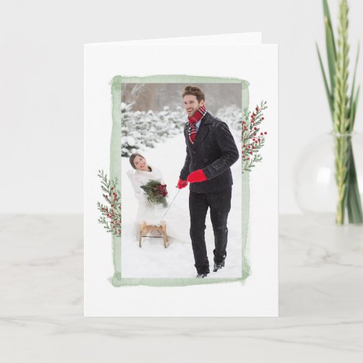 Kerstkaart met foto feestdagen kaart (Voorkant)