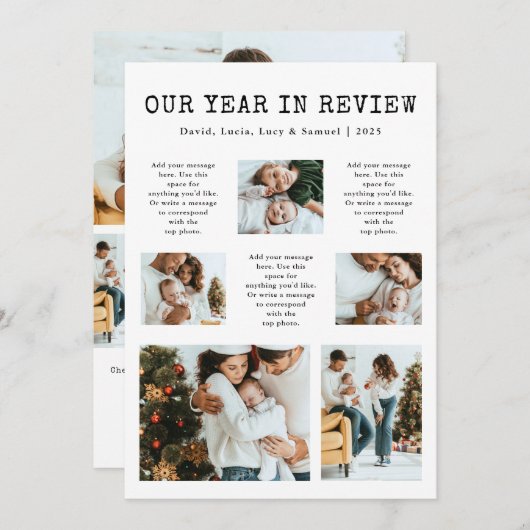 Kerstkaart met foto jaaroverzicht (Voorkant / Achterkant)