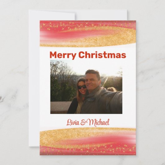 Kerstkaart met foto kaart (Voorkant)