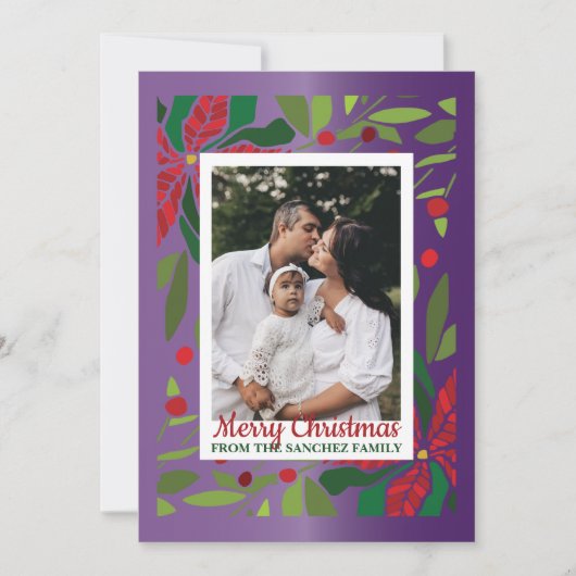 Kerstkaart met foto kaart (Voorkant)