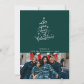 Kerstkaart met foto 'Liefde kwam naar beneden' (Voorkant)