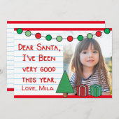 Kerstkaart met foto 'Lieve Kerstman' (Voorkant / Achterkant)