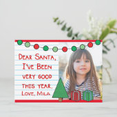 Kerstkaart met foto 'Lieve Kerstman' (Staand voorkant)