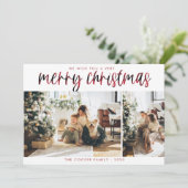 Kerstkaart met foto | Moderne Kerstmis Kaart (Staand voorkant)