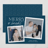 Kerstkaart met foto - navy (Voorkant / Achterkant)