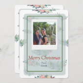 Kerstkaart met foto 'Prettig Kerstfeest' Save The Date (Voorkant / Achterkant)