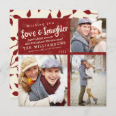 Kerstkaart met foto / Rood (Voorkant / Achterkant)
