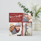 Kerstkaart met foto / Rood (Staand voorkant)