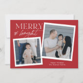 Kerstkaart met foto - rood (Voorkant)