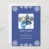 Kerstkaart met foto Sneeuwvlok Plat Kerstkaart (Voorkant)