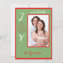 Kerstkaart met foto Vakantie plat kaart