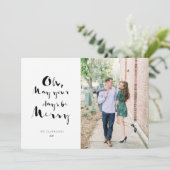 Kerstkaart met foto van een inktpen (Staand voorkant)