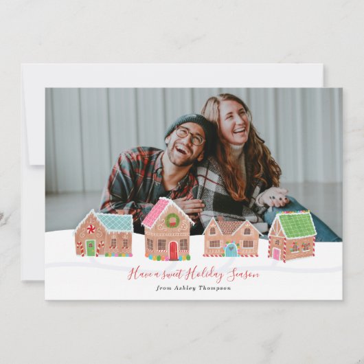 Kerstkaart met foto van Gemberbroodstraat (Voorkant)