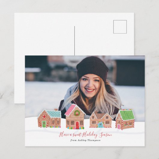 Kerstkaart met foto van Gemberbroodstraat Feestdagenkaart (Voorkant / Achterkant)