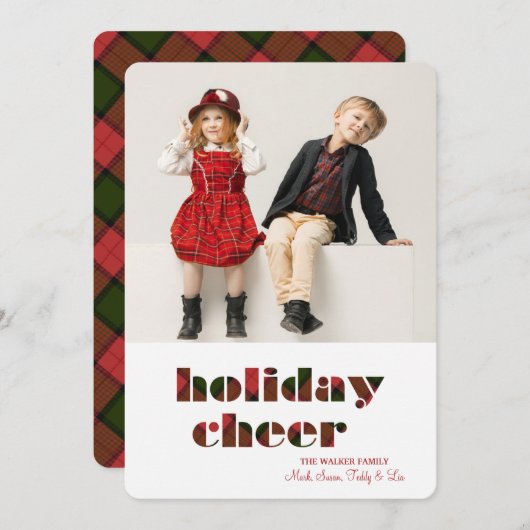 Kerstkaart met foto van Kerstvreugde (Voorkant / Achterkant)