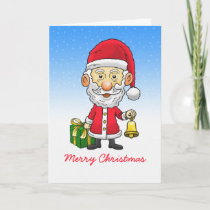 Kerstkaart met foto van Sinterklaas en 'Jingle Bel Feestdagen Kaart