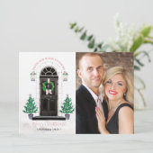 Kerstkaart met foto van thuis met de feestdagen kaart (Staand voorkant)