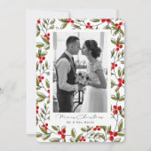 Kerstkaart met foto van verse hulst (Voorkant)