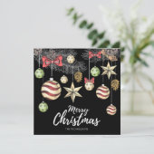 KERSTKAART MET FOTO | Vintage Kerstversiering (Staand voorkant)
