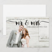 Kerstkaart met foto voor Mr & Mrs bruiloft Kerstva (Voorkant / Achterkant)