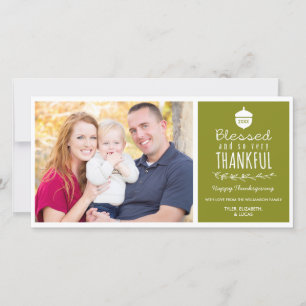 Kerstkaart met foto voor Thanksgiving: Gezegend & 