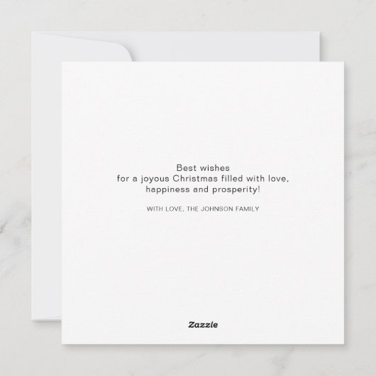 Kerstkaart met foto vrolijke kerst platte feestdag (Achterkant)