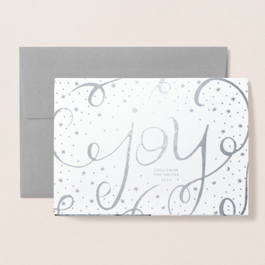 Kerstkaart met foto | Zilveren folie glans Folie Kaarten (Voorkant met envelop)