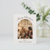 Kerstkaart met fotoboog 2025 (Staand voorkant)