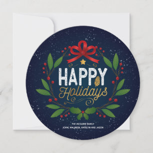 Kerstkaart met fotokrans Ronde vorm