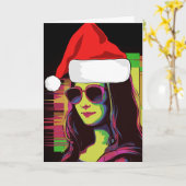 KERSTKAART MET FUN MONA LISA KAART (Gele Bloem)