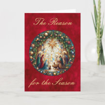 Kerstkaart met geboorte scène