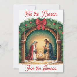 Kerstkaart met geboortescène