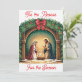 Kerstkaart met geboortescène (Staand voorkant)
