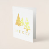 Kerstkaart met Geglansde Merry Trees Folie Kaarten (Voorkant)