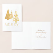Kerstkaart met Geglansde Merry Trees Folie Kaarten (Display)