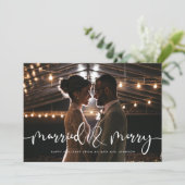 Kerstkaart met gehuwde en prettige moderne kalligr kaart (Staand voorkant)