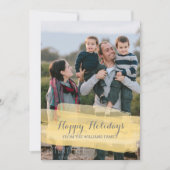 Kerstkaart met gele waterverfpenseelstreekfoto (Voorkant)