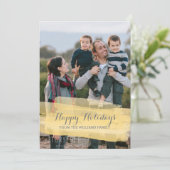 Kerstkaart met gele waterverfpenseelstreekfoto (Staand voorkant)